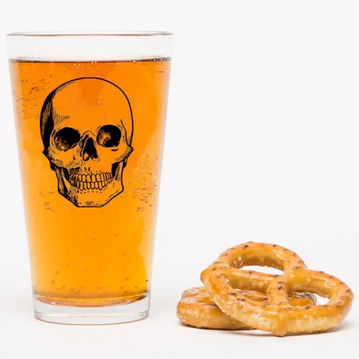 Skull Pint Glass