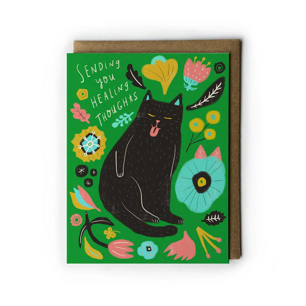 Kitty Sending You Healing Thoughts Get Well Card