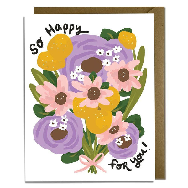 So Happy Bouquet Wedding Card