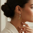 Citrine Earrings Sterling Silver Dangling