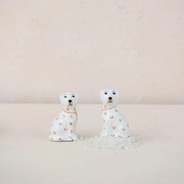 Ceramic Dog Shaped Salt and Pepper Shakers