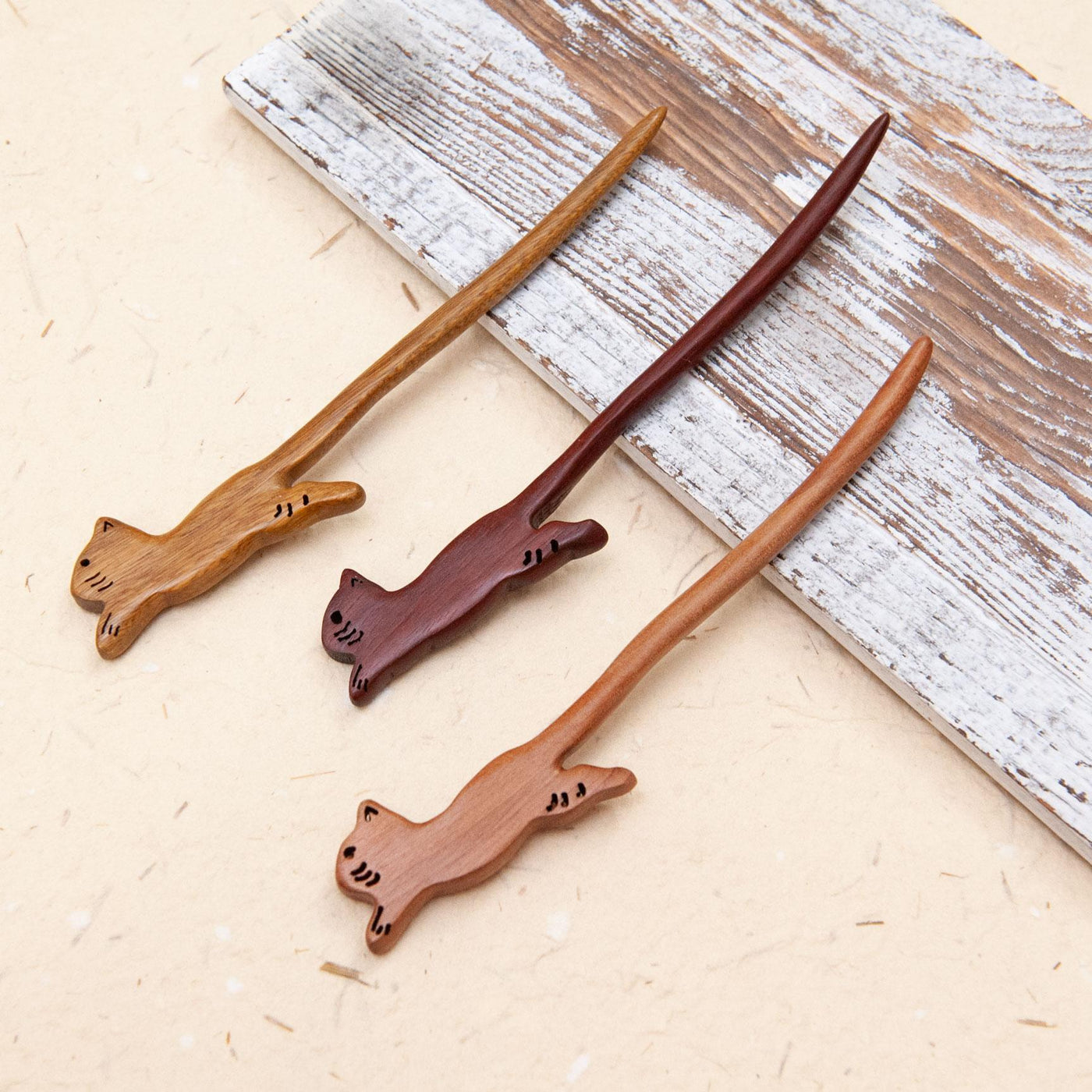 Natural Wooden Cat Hair Stick
