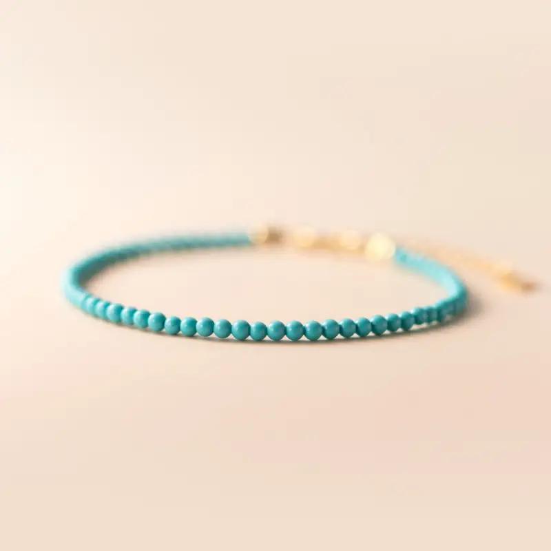 Blue Turquoise Bead Stacking Bracelet