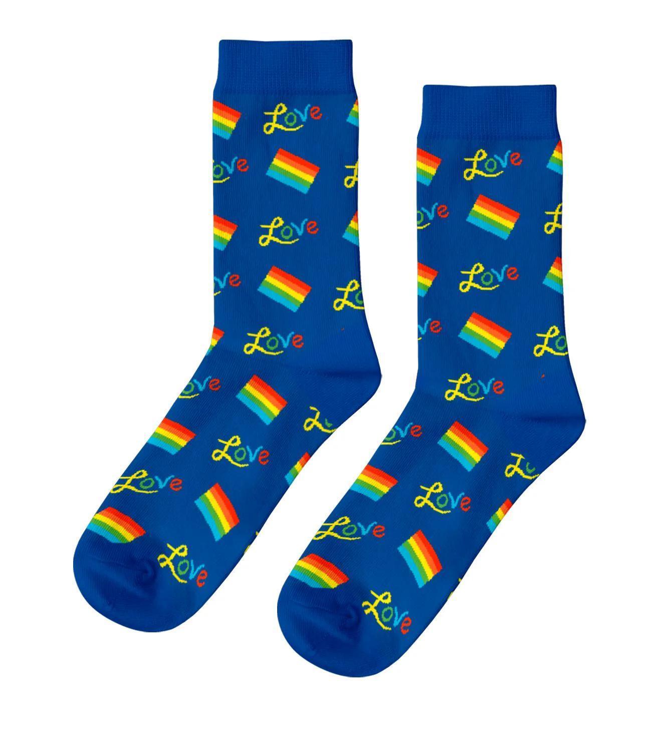 Rainbow Love LGBTQIA Pride Socks Large
