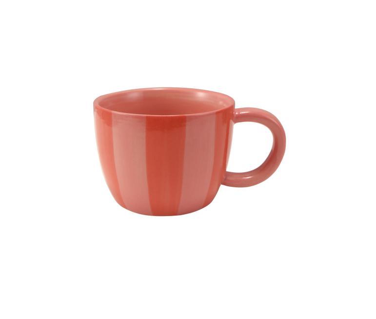 Hand Painted Stoneware Striped Mug, 10 oz.