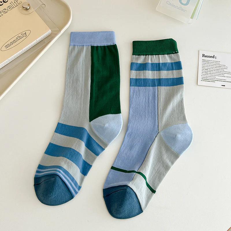 Rufia Asymmetric Striped Socks