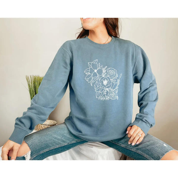 Wisconsin Floral Sweatshirt