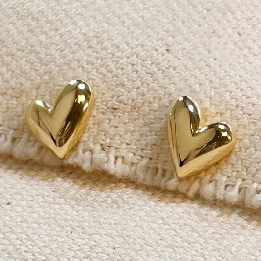 Mini Organic Heart Stud Earrings