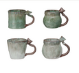 Stoneware Mushroom-Handled Mug