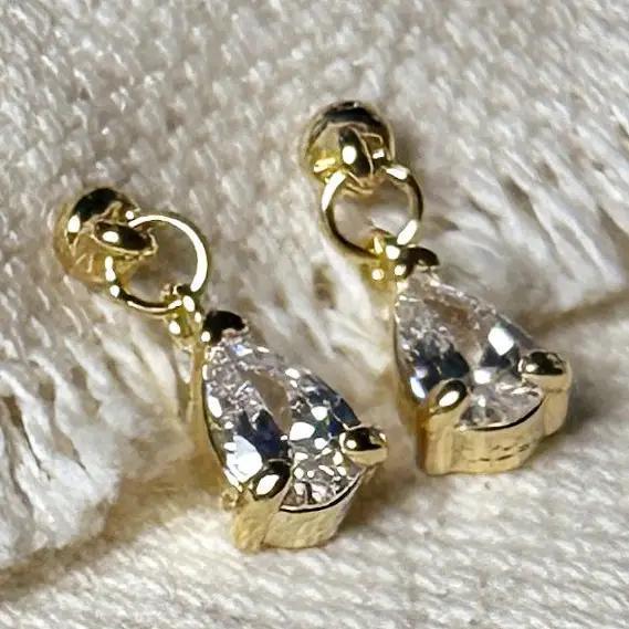 18k Gold Filled Teardrop CZ Earrings