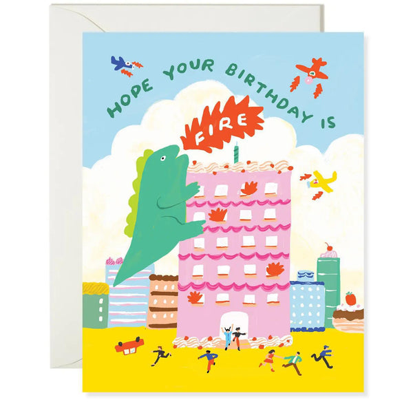 Godzilla Fire Birthday Card