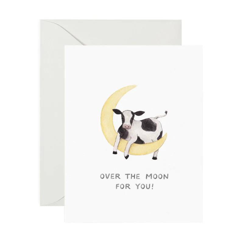 Over the Moon Baby Card