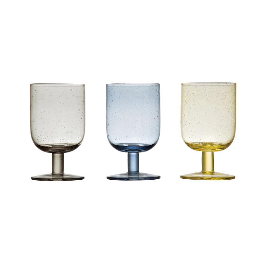 Stemmed Colored Wine Glasses (3 colors)