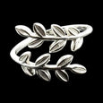 Sterling Silver Leaf Cluster Adjustable Ring