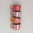 Hand Painted Stoneware Striped Mug, 10 oz.