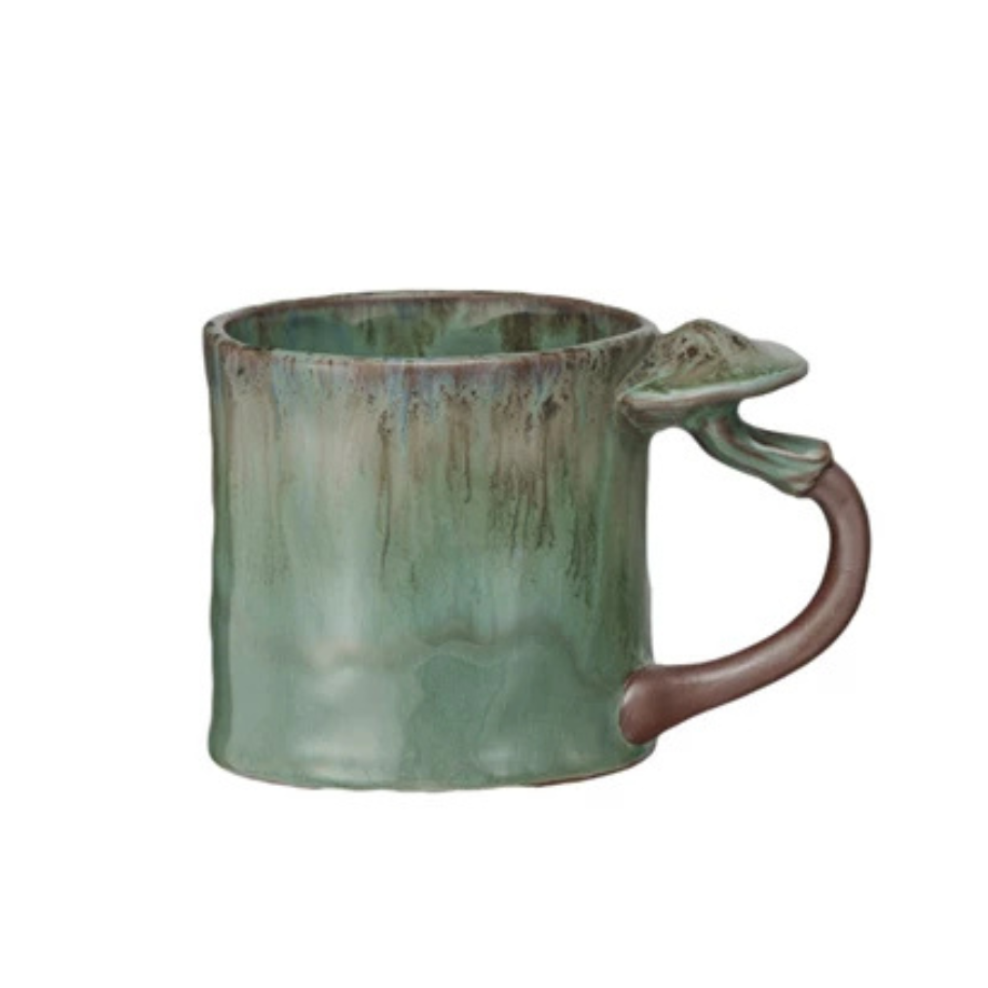 Stoneware Mushroom-Handled Mug
