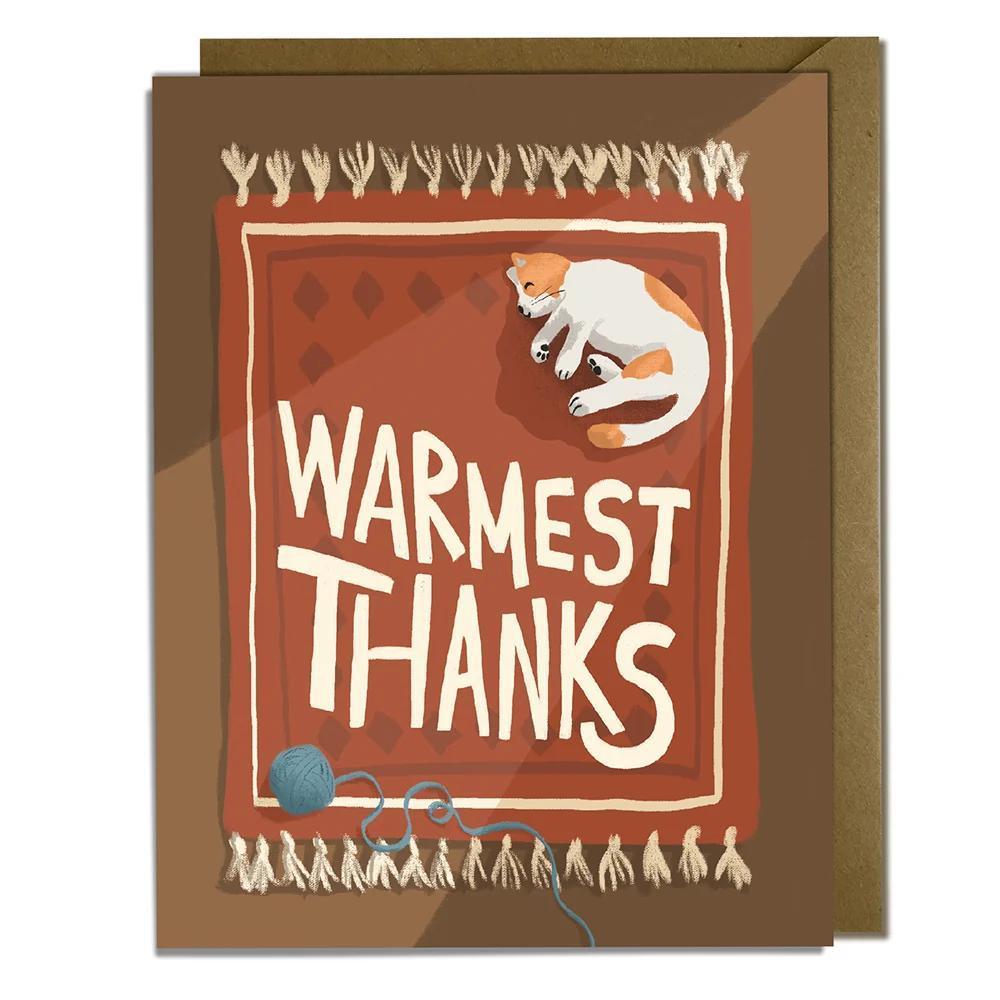 Cat in Sun Warmest Thanks Card
