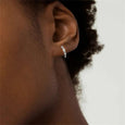 Dainty Oval Opal Huggie Hoop Earrings