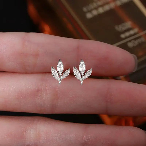 Dainty Small Leaf Stud Earrings