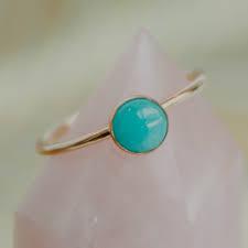 Amazonite Gold Round Bezel Ring