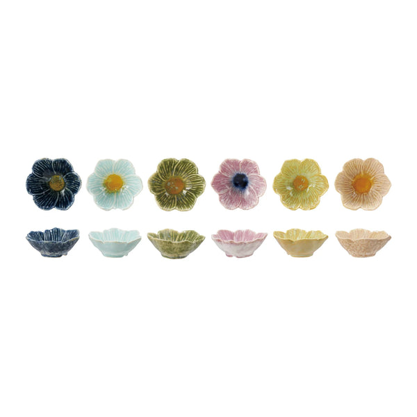 Stoneware Flower Bowl, 6 Colors