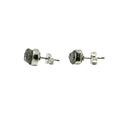 Natural Aquamarine Stud Earrings Sterling Silver