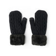 Cable Knit Mittens with Plush Cuff