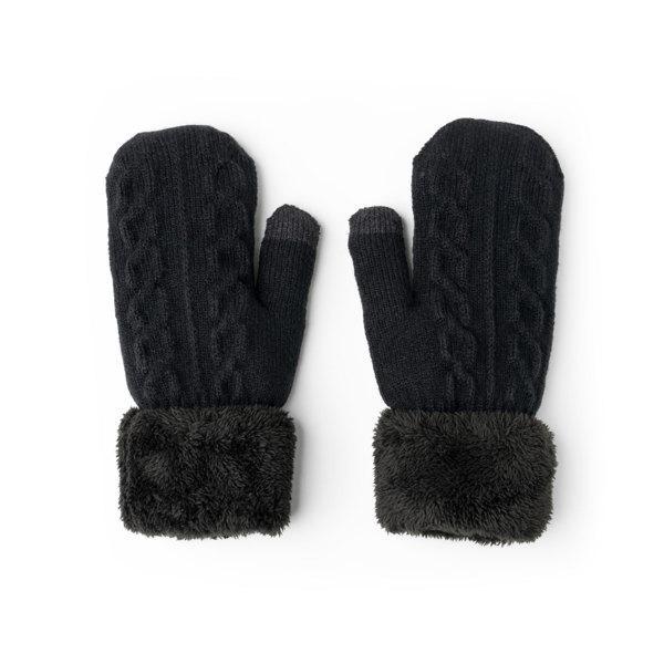 Cable Knit Mittens with Plush Cuff