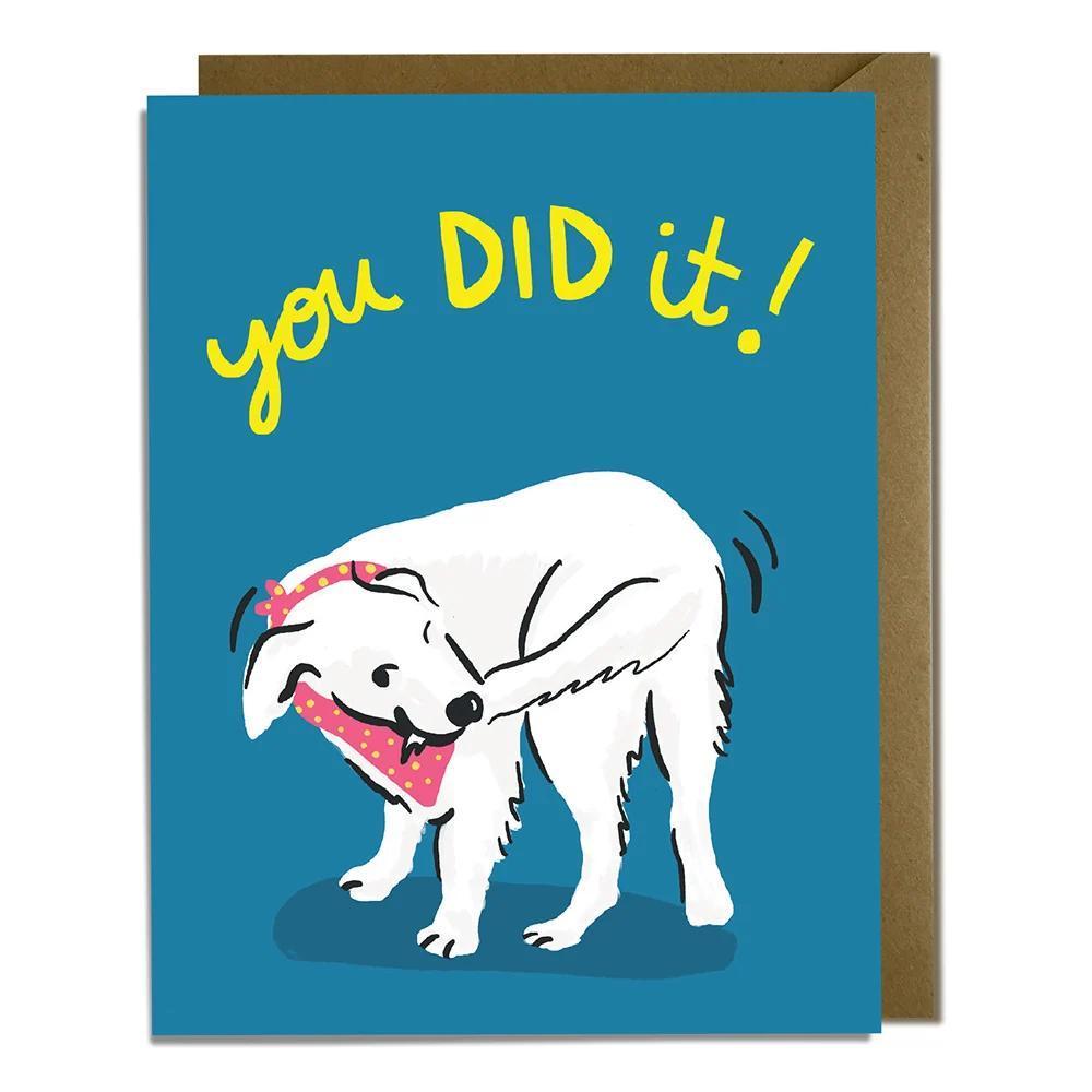 You Did It Dog congratulations card
