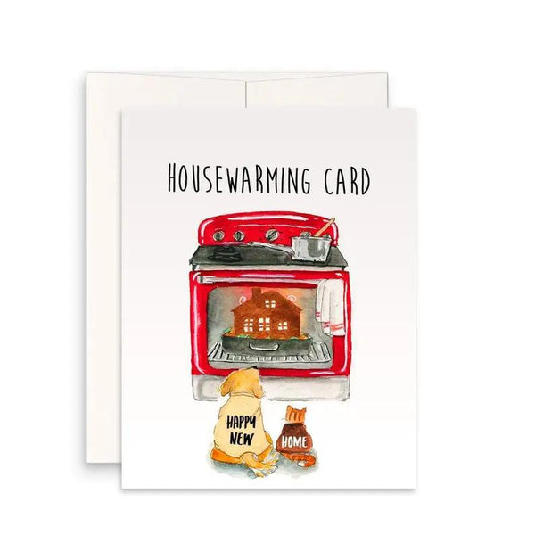 Dog and Cat Oven Housewarming Card