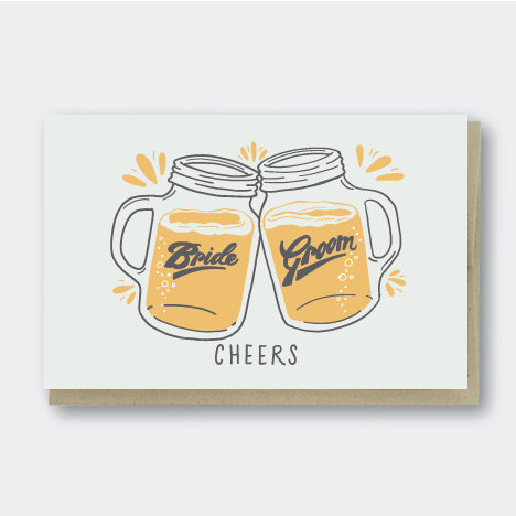Cheers Bride & Groom Card