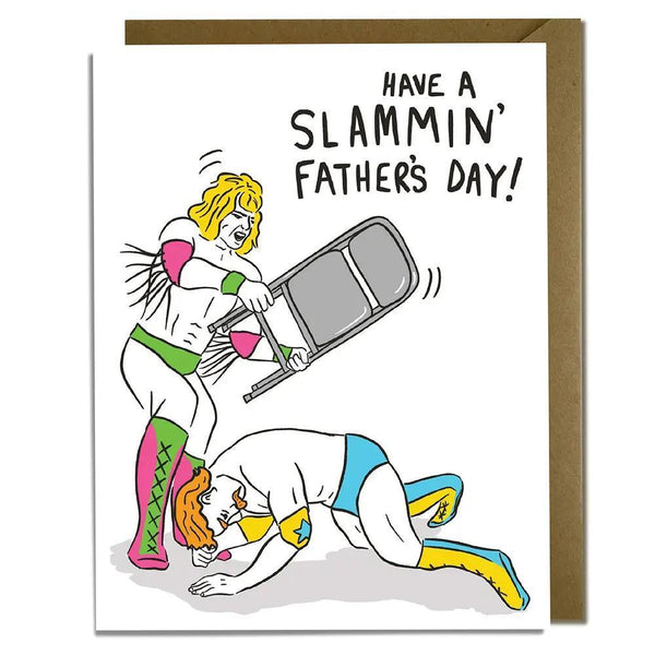 Slammin Wrestle Dad Father’s Day Card