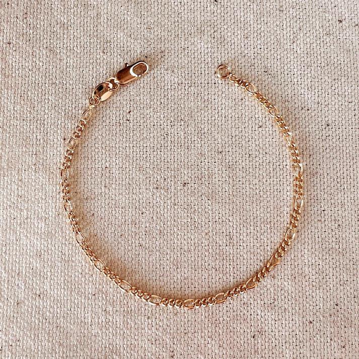 Rounded Figaro Chain Bracelet