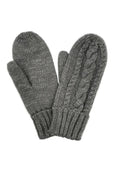 Sherpa Lining Cable Knit Mittens