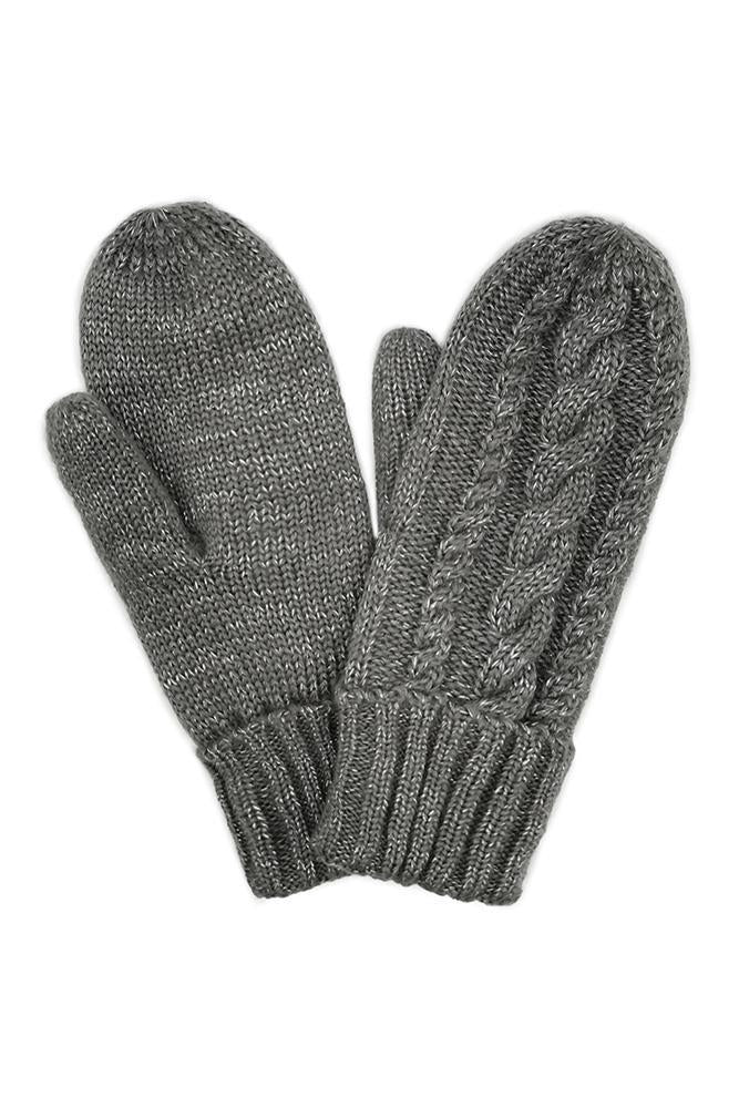 Sherpa Lining Cable Knit Mittens