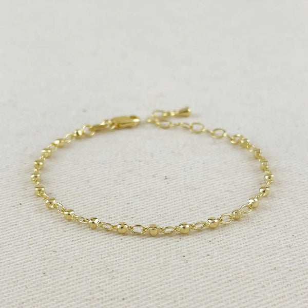 18K Gold Filled 2.5mm Beaded Bracelet