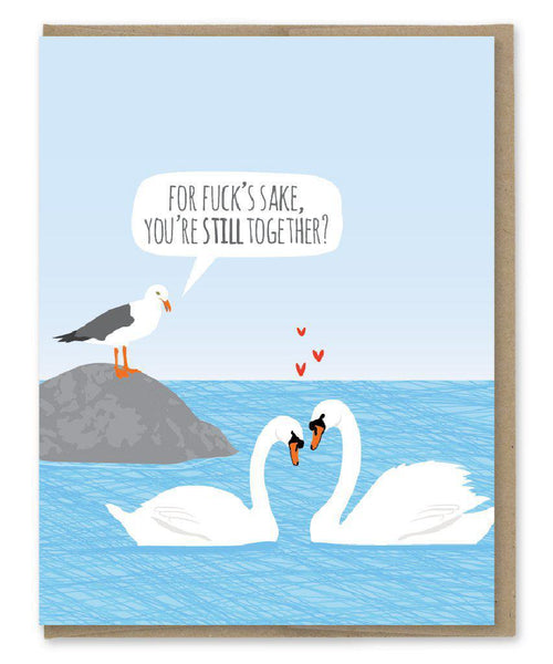 Anniversary Swans Seagull Card