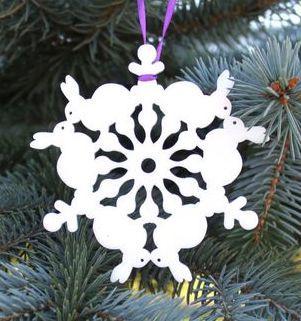 Bunny Snowflake Ornament