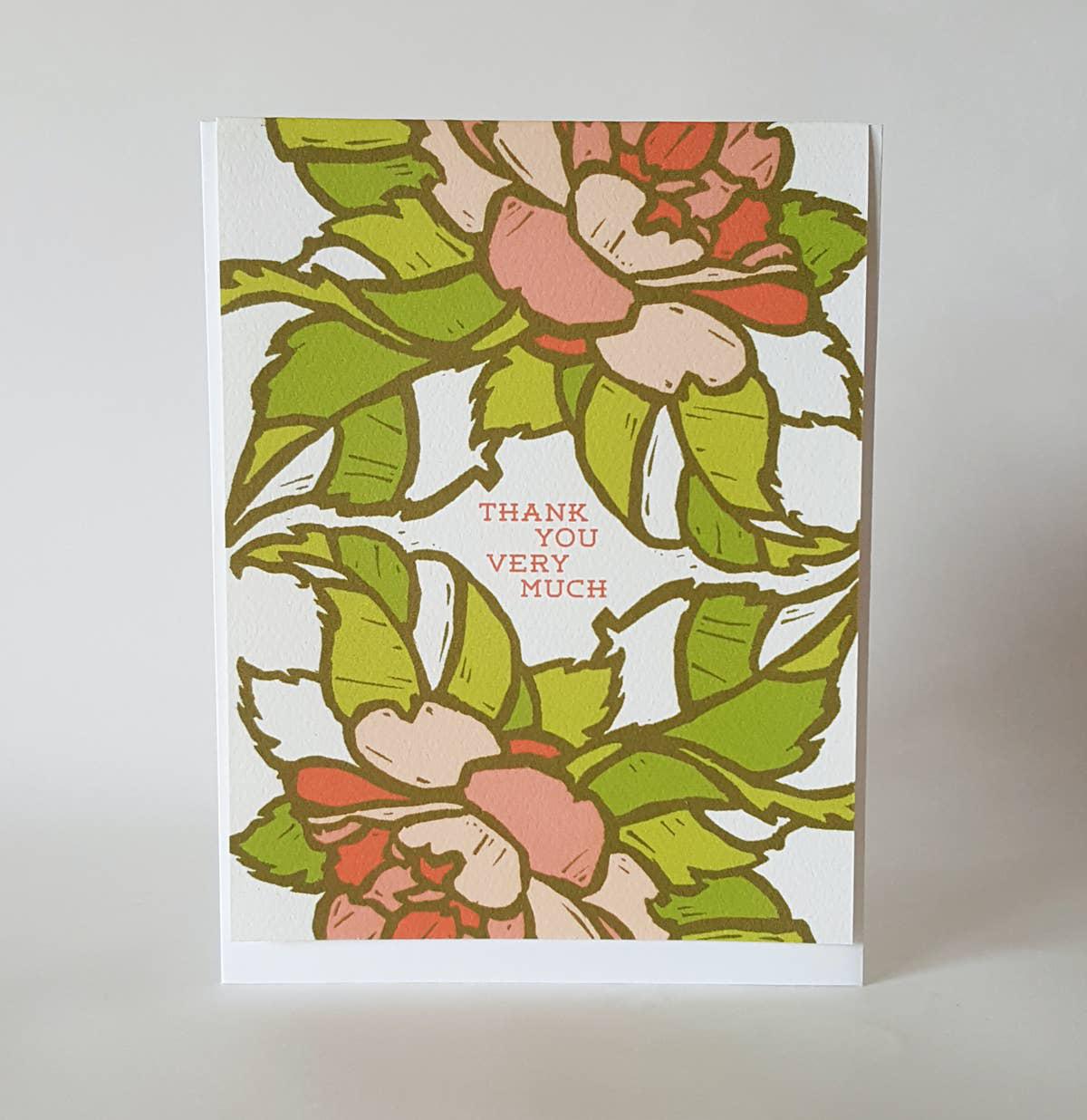 Thank you Camellia Floral Card Set of 8
