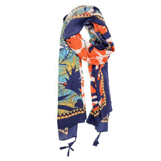 Bold Tropical Floral Scarf