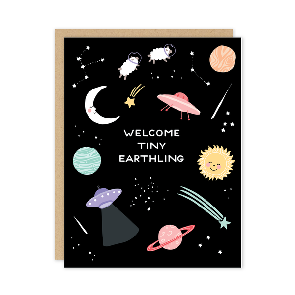 Welcome Tiny Earthling Baby Card