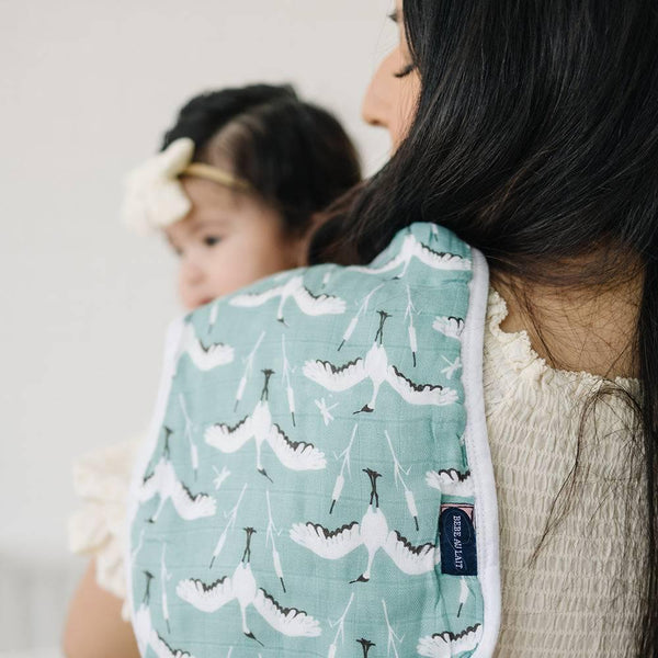 Crane Muslin Burp Cloth