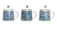 Blue Ceramic Floral Mug