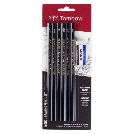 Drawing Pencil Set of 6 with Eraser
