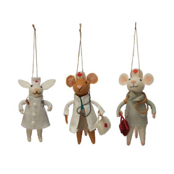 Felt Doctor Mice Ornaments (3 Designs to Choose From!)