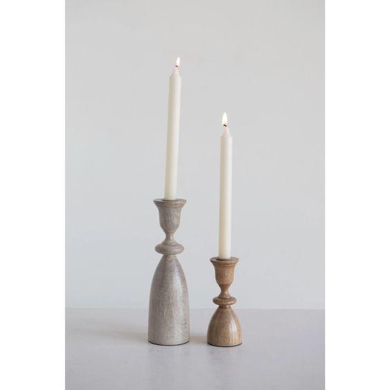 Mango Wood Taper Candle Holder (2 Sizes to choose from!)