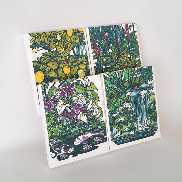 Assorted Tropical Blank Card Set of 8