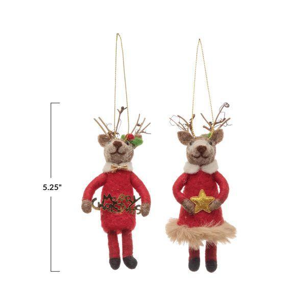Felt Deer Ornament (2 Styles!)