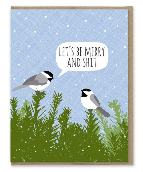 Merry and Shit Holiday Card Set of 8