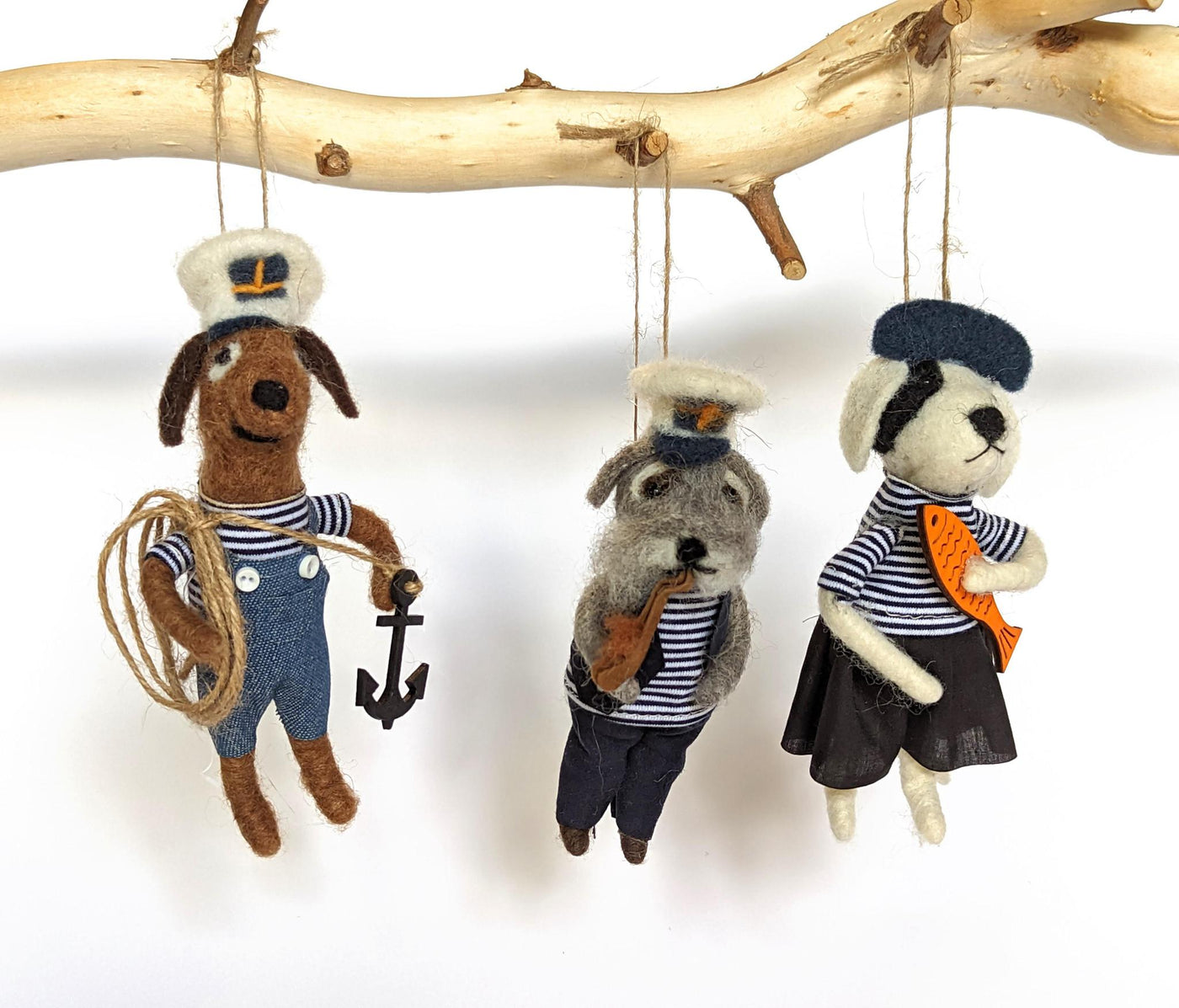 Felt Sailor Dog Ornament (3 Designs to Choose From!)
